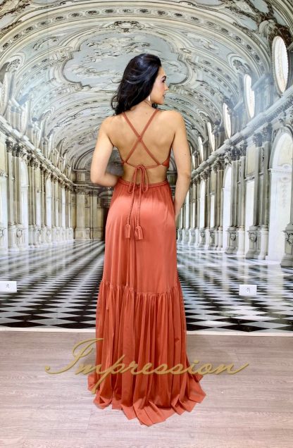 Vestido de Festa Longo Terracota - Image 3