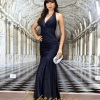 Vestido de Festa Longo Preto em Lurex - Image 2