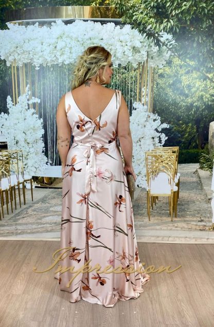 Vestido de Festa Longo Plus Size Estampado - Image 3