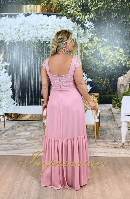 Vestido de Festa Longo Plus Size Rose - Image 2