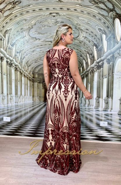 Vestido de Festa Longo Plus Size Marsala - Imagem 2