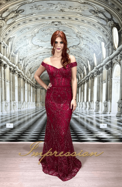 Vestido de Festa Longo Marsala Sereia