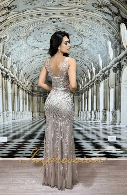 Vestido de Festa Longo Nude - Imagem 3