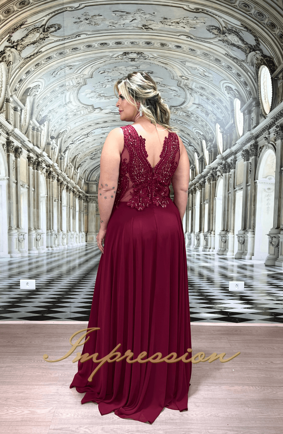 Vestido de sales guipir plus size