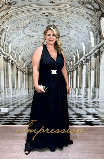 Vestido de Festa Longo Plus Size Preto
