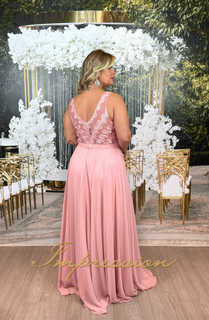 Vestido de Festa Longo Plus Size Rose - Imagem 3