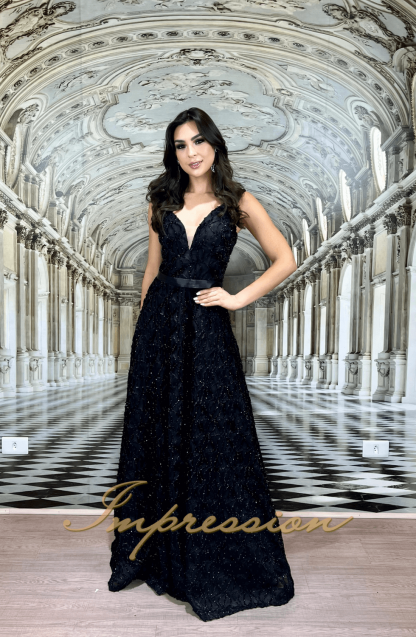 Vestido de Festa Longo Preto - Image 2