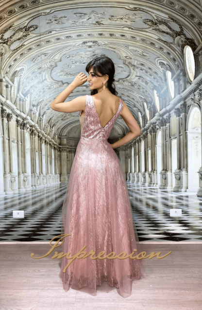Vestido de Festa Longo Rose Brilho - Image 3
