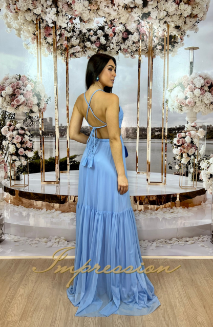 Vestido de Festa Longo Azul Serenity - Imagem 3