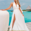 Vestido de Festa Longo Off White Hot Pants Tricô