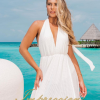 Vestido de Festa Longo Off White Hot Pants Tricô - Imagem 2