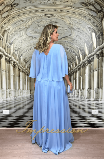 Vestido de Festa Longo Plus Size Azul Serenity - Imagem 3