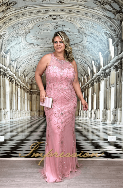 Vestido de Festa Longo Plus Size Rose Sereia