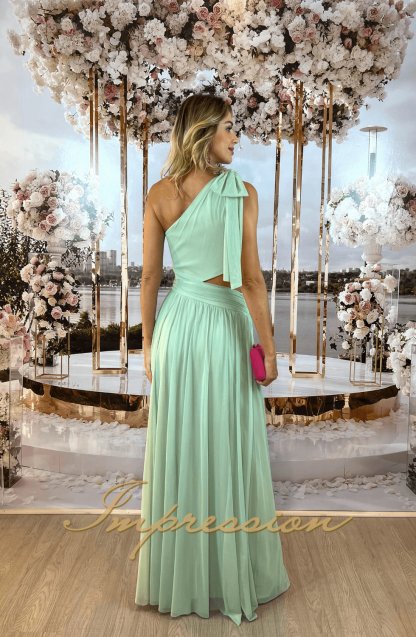 Vestido de Festa Longo Verde Menta - Imagem 3