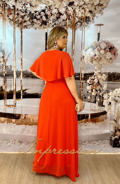 Vestido de Festa Longo Plus Size Coral - Image 3