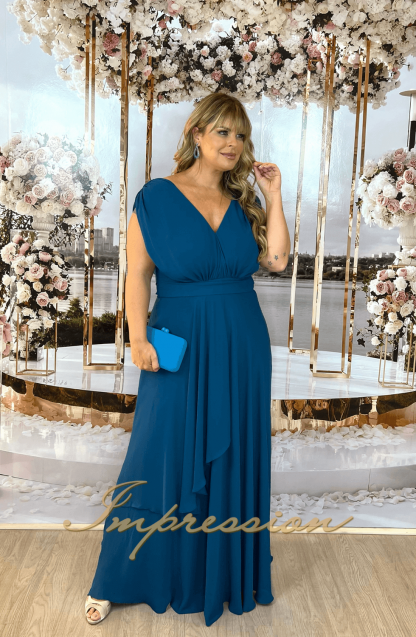 Vestido de Festa Longo Plus Size Petroleo - Image 2