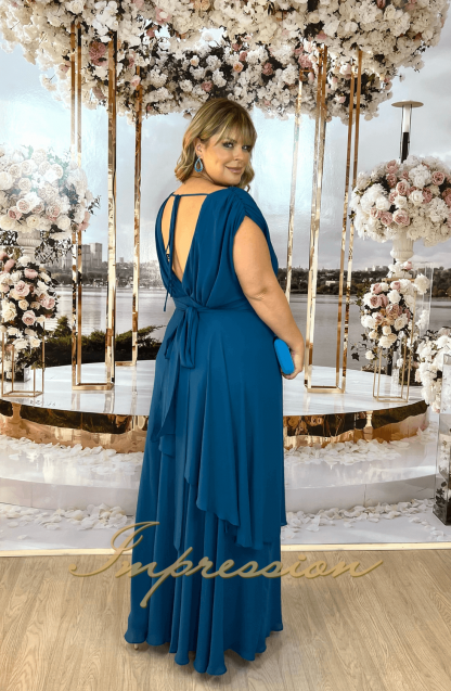 Vestido de Festa Longo Plus Size Petroleo - Image 3