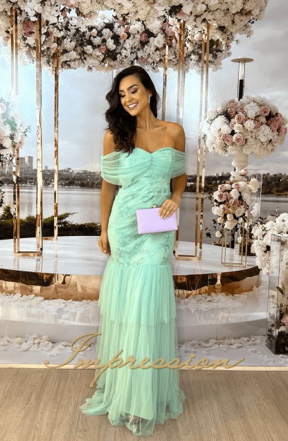 Vestido de Festa Longo Verde Menta - Image 2