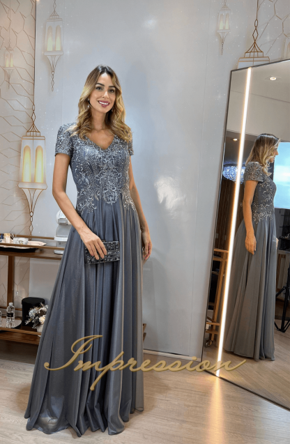 Vestido de Festa Longo em Pedraria