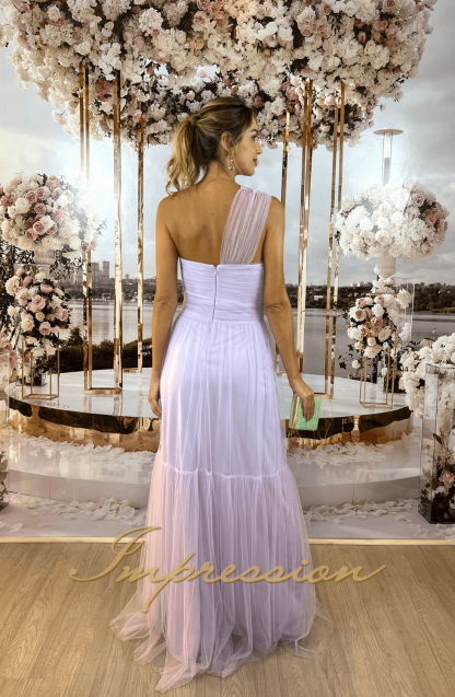 Vestido de Festa Longo Lilas em Tule - Imagem 2