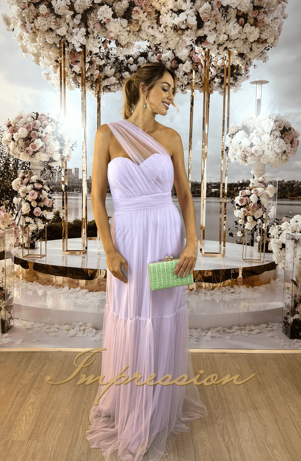 Vestido de festa sales longo cor lilas