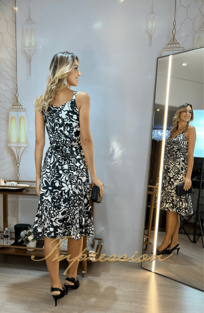 Vestido de Festa Midi Estampado - Image 3