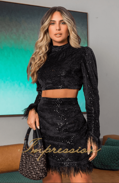 Conjunto de Festa Curto Preto - Image 3