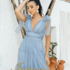 Vestido de Festa Longo Azul Denim - Imagem 3