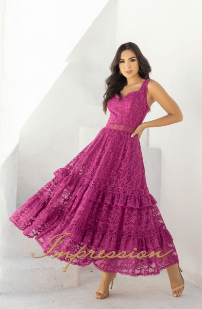 Vestido de Festa Midi Fucsia - Imagem 4