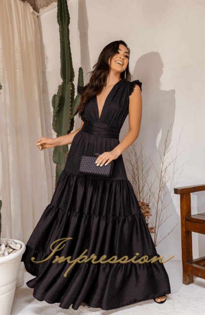 Vestido de Festa Longo Preto - Image 2