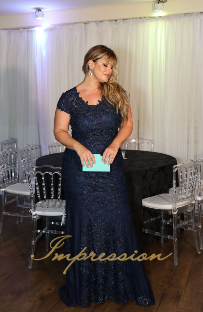 Vestido de Festa Longo Plus Size Marinho - Image 2