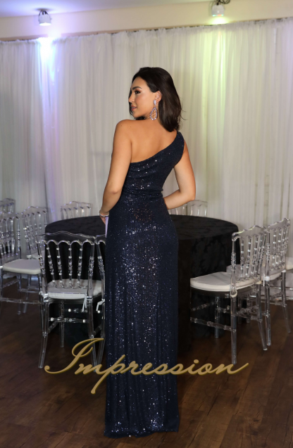 Vestido de Festa Longo Azul Marinho - Image 3