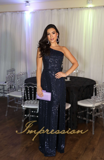 Vestido de Festa Longo Azul Marinho - Image 2
