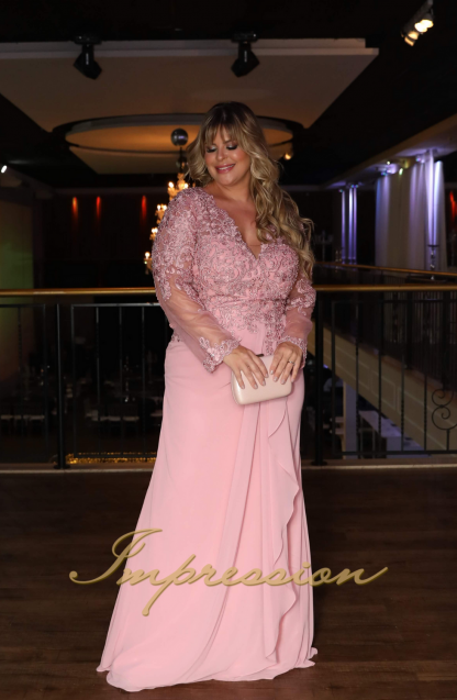Vestido de Festa Longo Plus Size Rose - Image 2