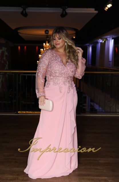 Vestido de Festa Longo Plus Size Rose - Image 3