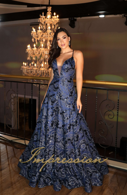 Vestido de Festa Longo Azul Marinho - Imagem 2