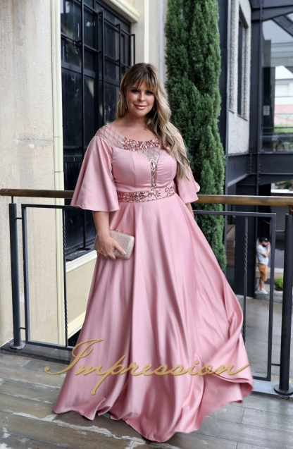 Vestido de Festa Longo Plus Size Rose - Image 2