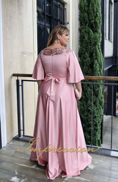 Vestido de Festa Longo Plus Size Rose - Image 4