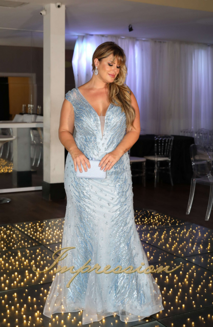 Vestido de Festa Longo Plus Size Azul Serenity - Imagem 2