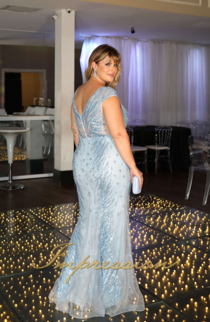 Vestido de Festa Longo Plus Size Azul Serenity - Imagem 5