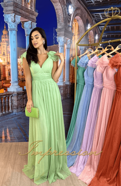 Vestido de Festa Longo Verde Menta