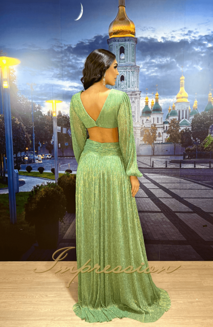 Vestido de Festa Longo Verde Oliva - Image 2