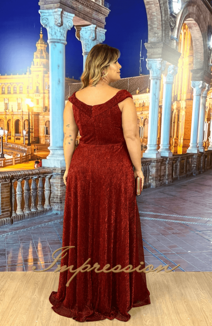 Vestido de Festa Longo Plus Size Marsala - Image 2