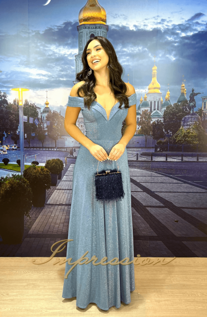 Vestido de Festa Longo Azul - Image 3