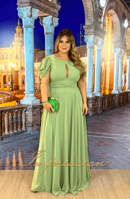 Vestido de Festa Longo Plus Size Verde Menta - Imagem 3