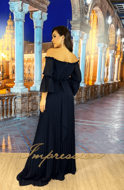 Vestido de Festa Longo Azul Marinho - Imagem 2