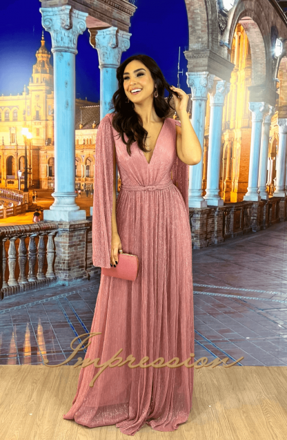 Vestido de Festa Longo Rosa Removível - Image 3