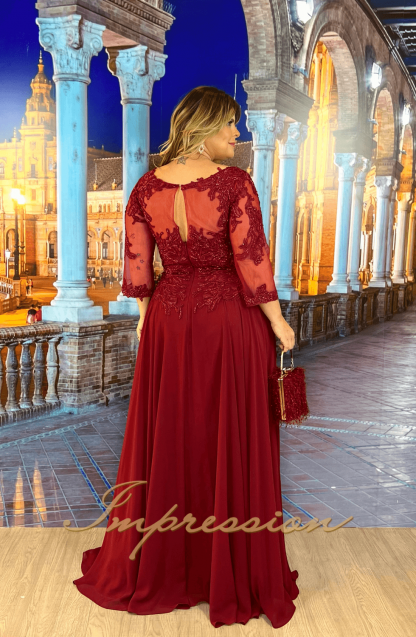 Vestido de Festa Longo Plus Size Marsala - Image 2