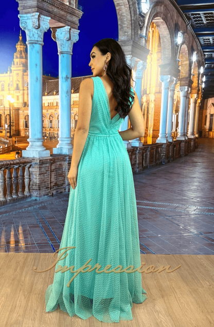 Vestido de Festa Longo Verde Tifany - Image 2