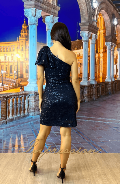 Vestido de Festa Curto Azul Marinho - Imagem 2